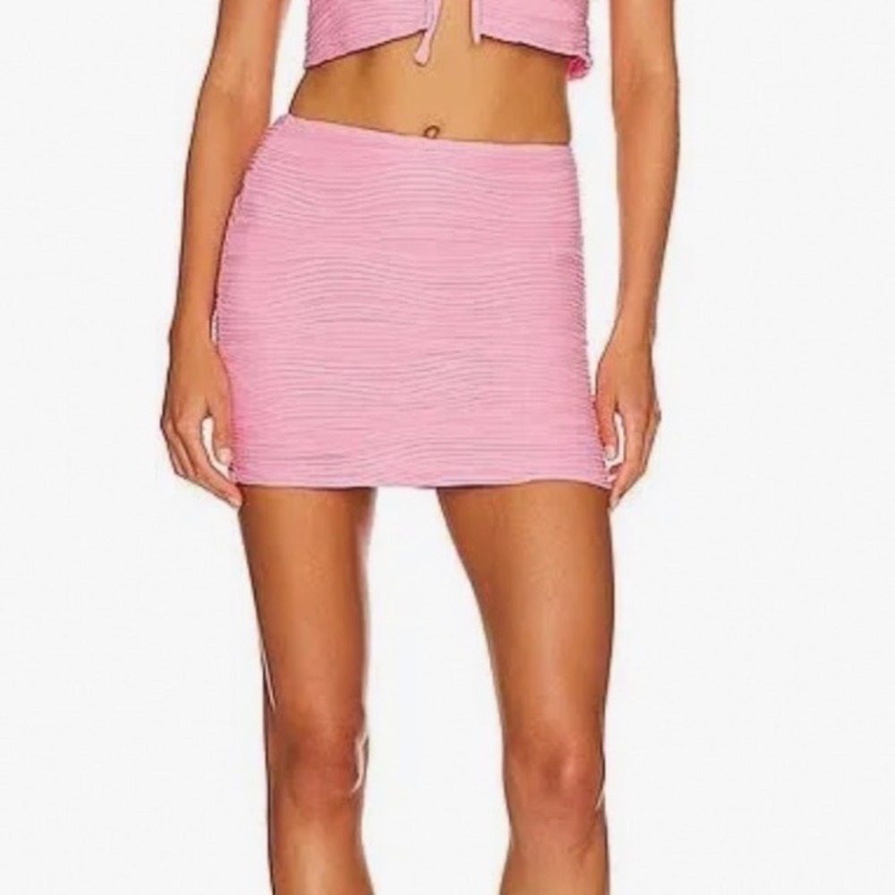Superdown Melissa Ruched Mini Skirt Baby Pink Small NWT Bodycon
